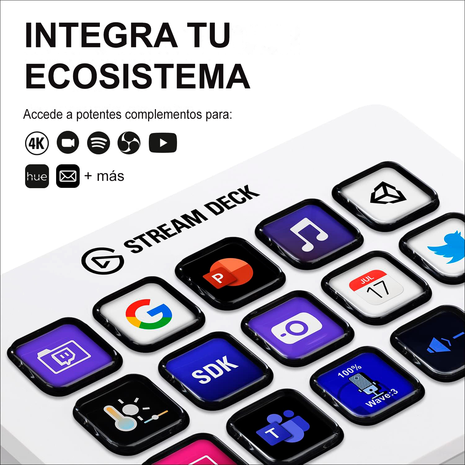 ELGATO STREAM DECK MK.2, 15 TECLAS LCD PERSONALIZABLES, USB 2.0, BLANCO(10GBA9911) - imagen 7