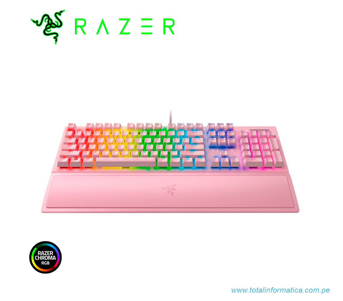 TECLADO GAMING RAZER BLACKWIDOW V3, MECANICO-SWITCH GREEN, CHROMA, ROSA(RZ03-03541800-R3M1) - imagen 1