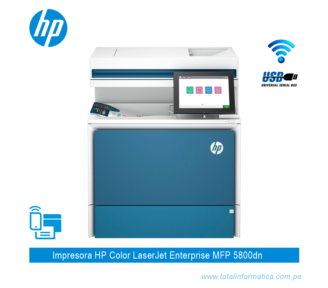 IMPRESORA HP COLOR LASERJET MFP 5800DN 6QN29A A4 45 PPM Total IMPRESORA HP COLOR LASERJET MFP 5800DN 6QN29A A4 45 PPM Total