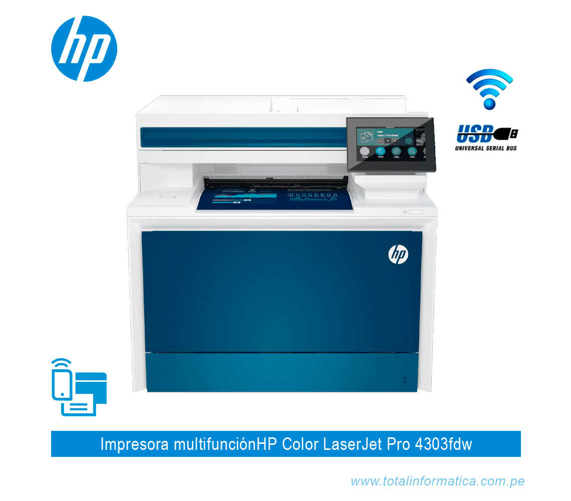 Impresora Láser Multifuncional HP Color LaserJet Pro 4303fdw (5HH67A)