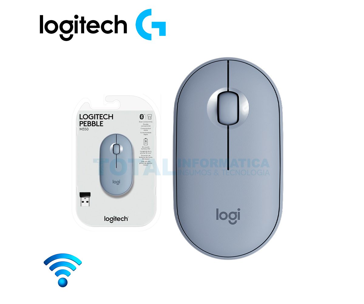 MOUSE LOGITECH PEBBLE M350 ( 910-005773 ) SILENCIOSO, INALÁMBRICO, BLUETOOTH, GRIS - imagen 1