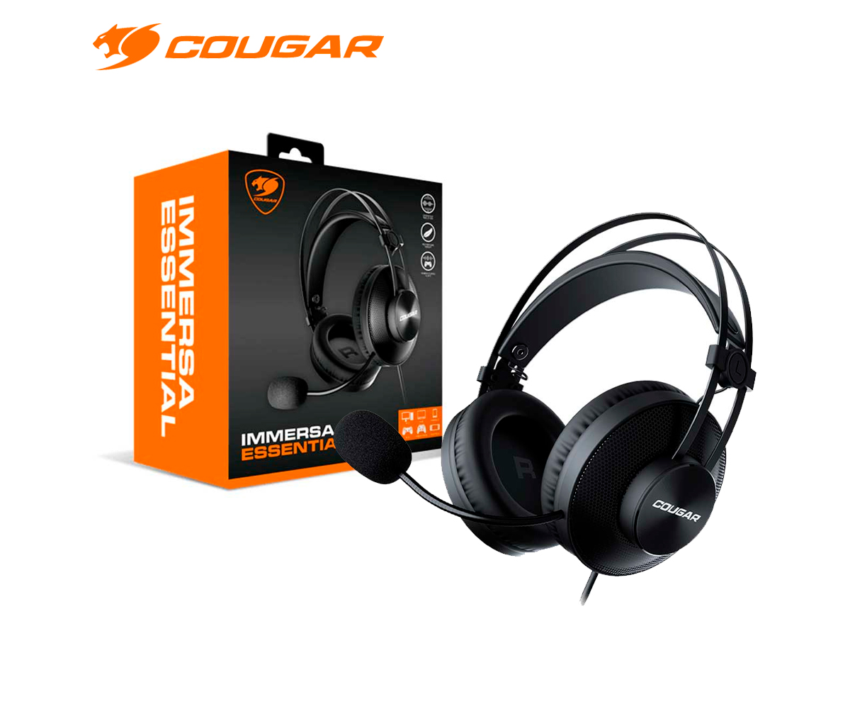 AUDIFONO GAMING COUGAR IMMERSA ESSENTIAL, ALÁMBRICO, MICRÓFONO, BLACK