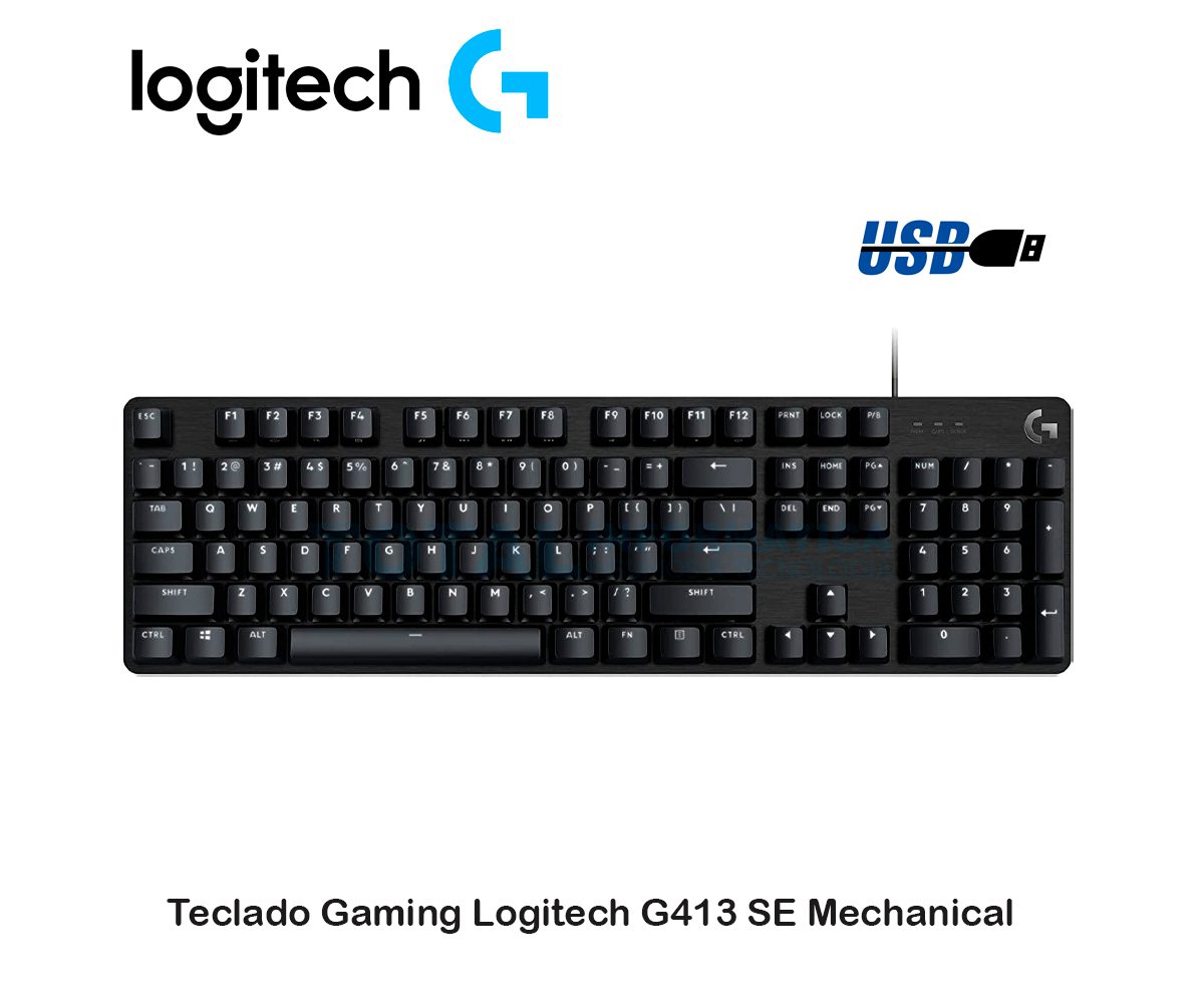 TECLADO GAMING LOGITECH G413 SE BLACKLIGHT ( 920-010433 ) MECANICO, NEGRO - imagen 1