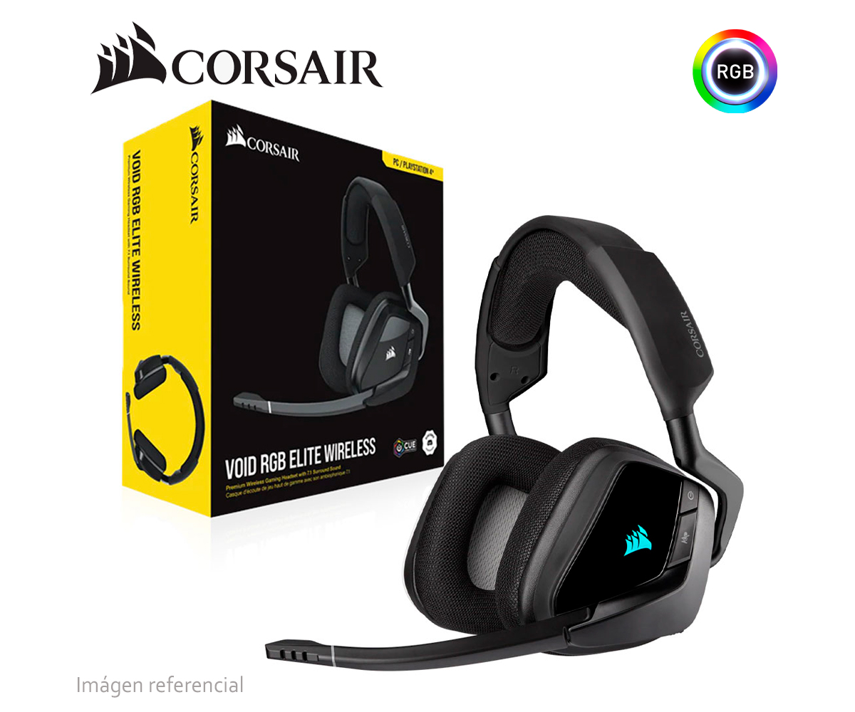 Corsair Void RGB Elite Auriculares prémium para juegos con sonido  envolvente 7.1 – Certificados Discord – Funcionan con PC, PS5 y PS4 -  Carbón