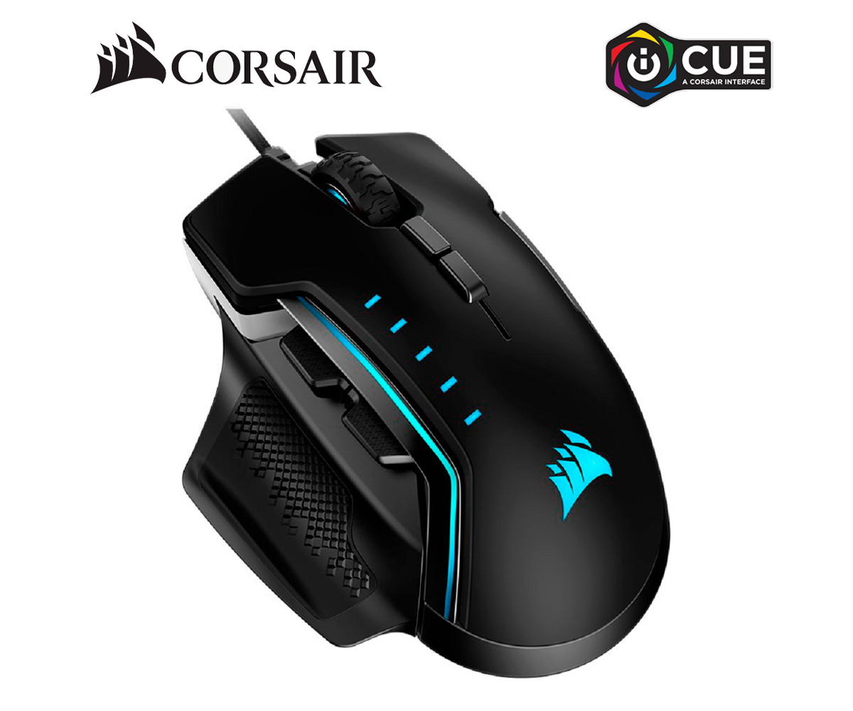 MOUSE GAMER CORSAIR GLAIVE CH9302211NA, RGB, ALÁMBRICO 7 BOTONES