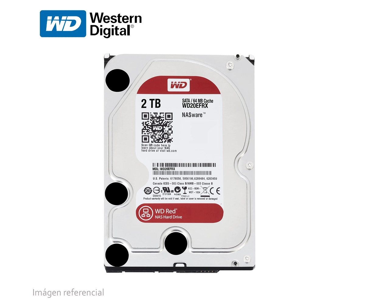 DISCO DURO WD WD20EFRX, 2 TB, SATA 6.0 GBPS, 64 MB CACHE, 3.5" PULG