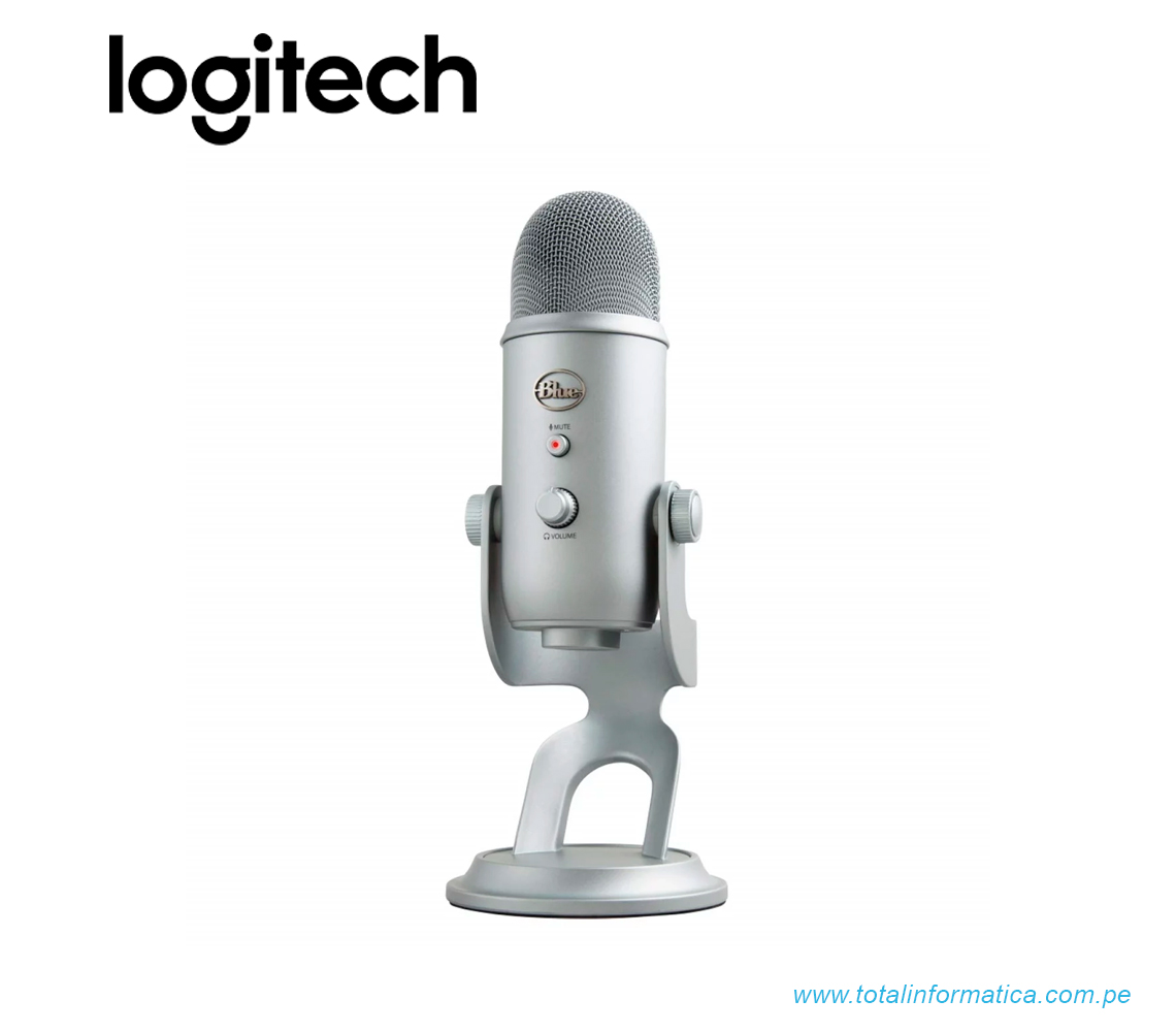 MICROFONO BLUE YETI, USB STREAMING CARDIOID / OMNI / BI LED, PLATEADO(988-000506) - imagen 1