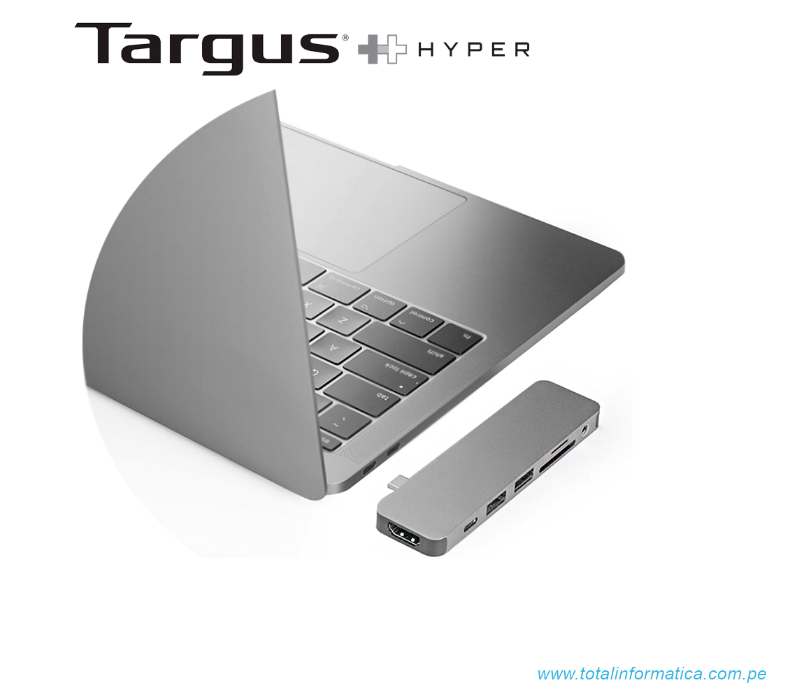 HUB USB-C HYPER 7 EN 1, HDMI/USB-A, 3.0/CARD, READER/USB-C, GRIS(GN21D-GRAY) - imagen 2