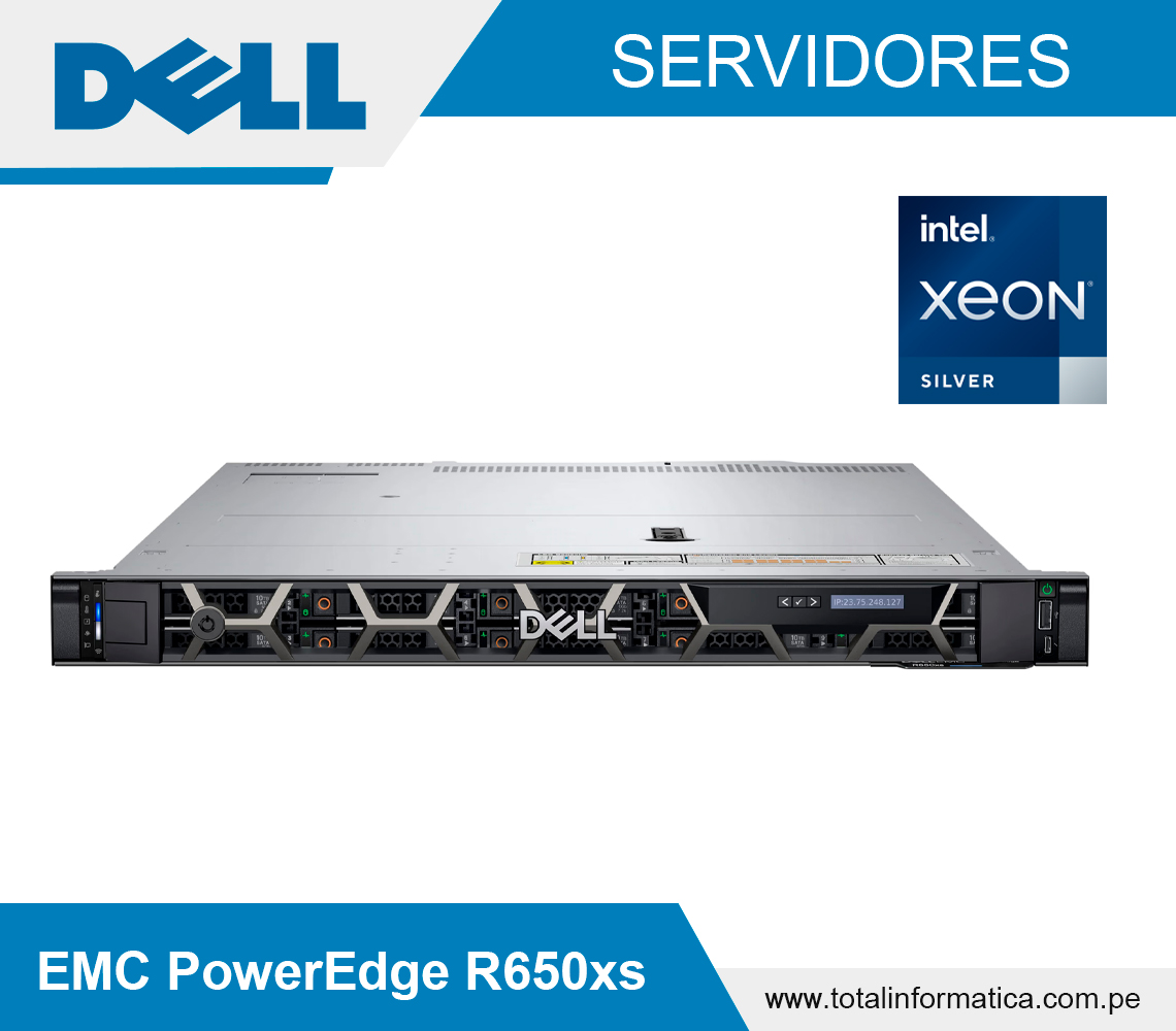 SERVIDOR DELL EMC POWEREDGE R650XS, INTEL XEON SILVER 4310 2.10GHZ ...