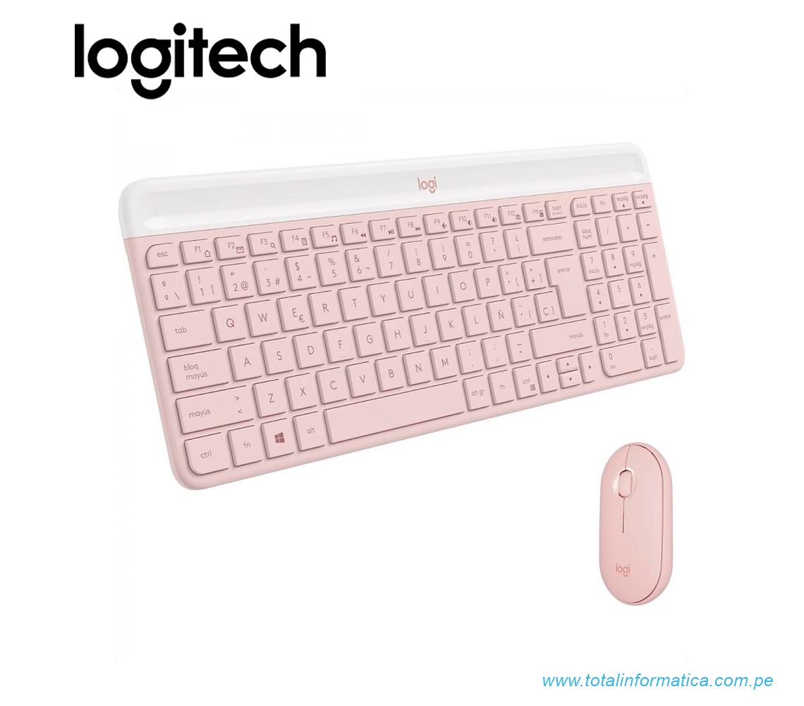 KIT TECLADO + MOUSE LOGITECH MK470, WIRELESS, SLIM, USB, ROSA(920-011312) - imagen 1