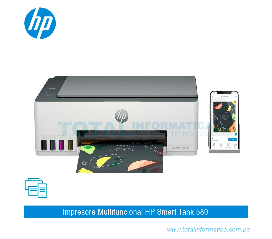 IMPRESORA HP SMART TANK 580/ MULTIFUNCIONAL/WIFI - Diunsa